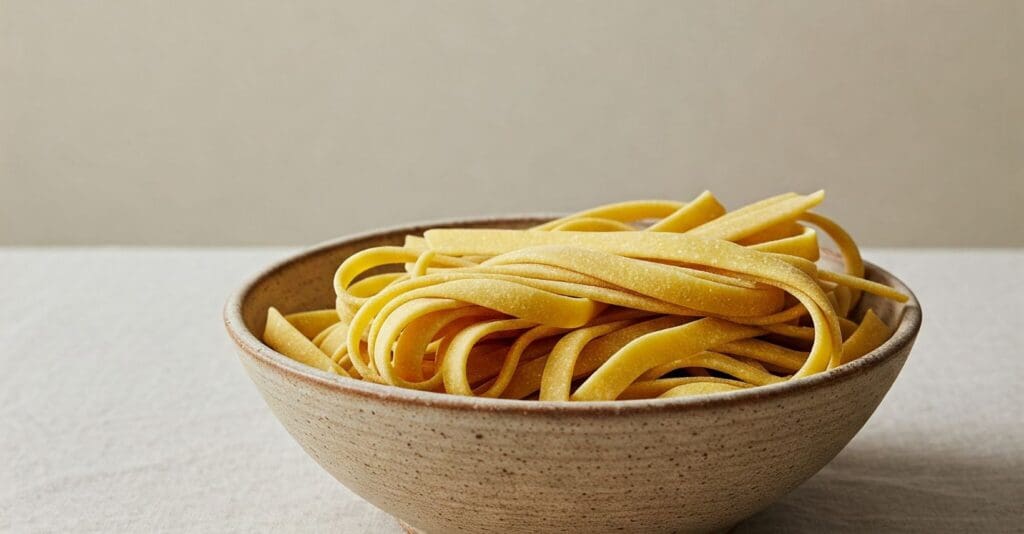 Ciotola di pasta fresca con farina di lupino