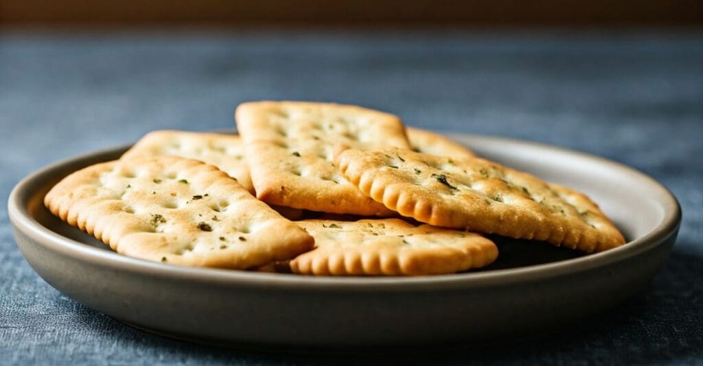 Crackers in un piattino